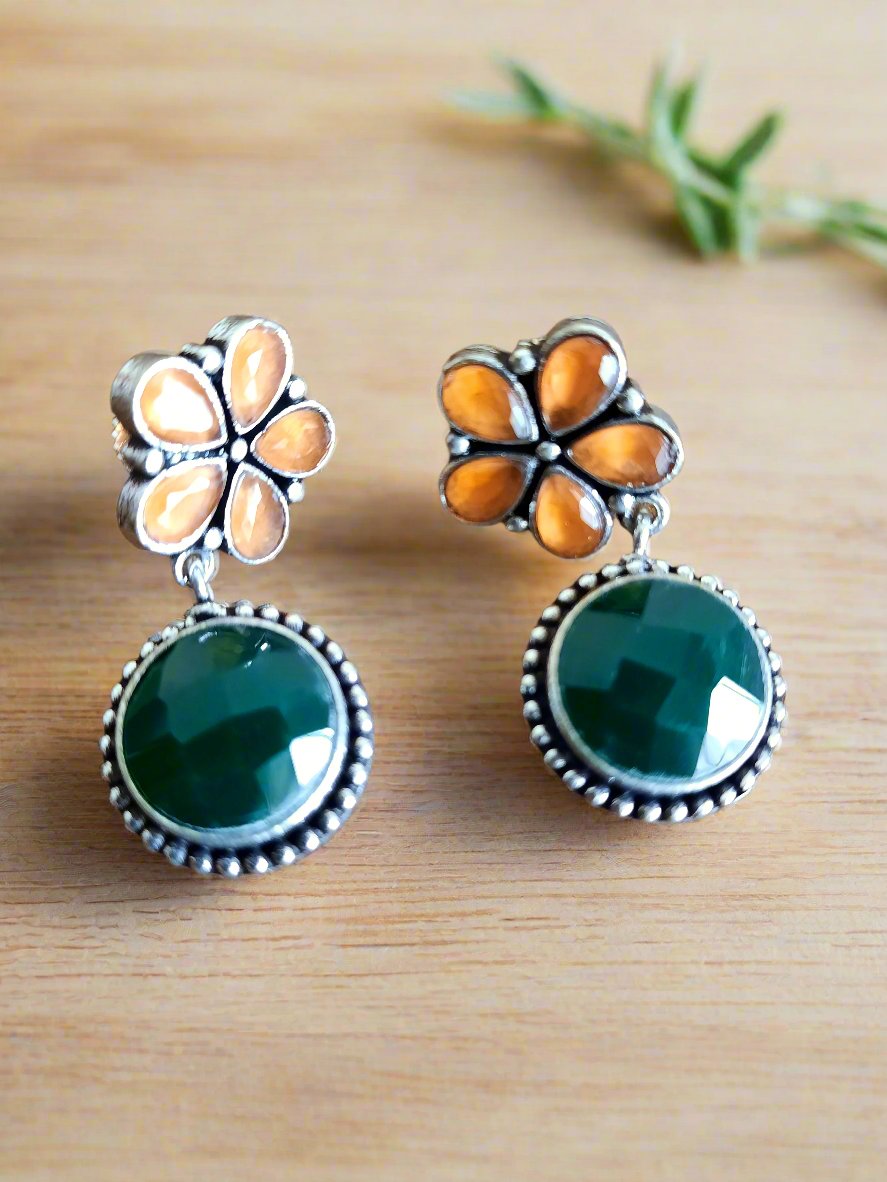 Olivia Orange-n-Green Earrings