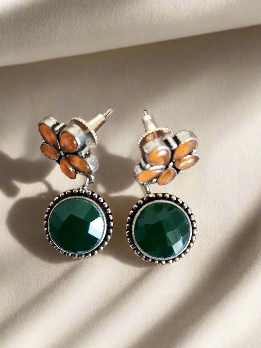 Olivia Orange-n-Green Earrings