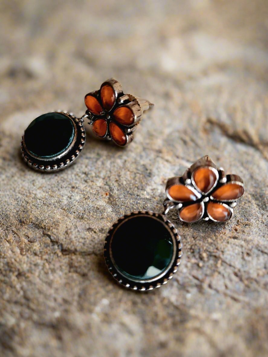 Olivia Orange-n-Green Earrings