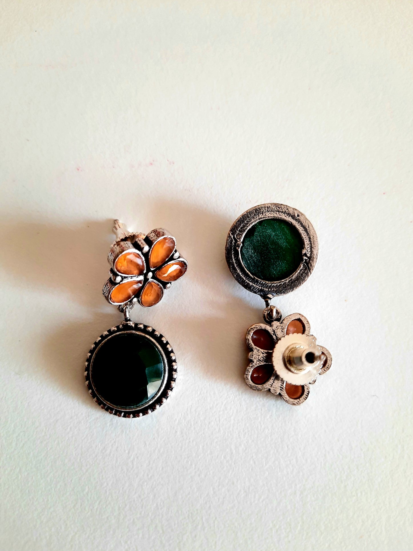 Olivia Orange-n-Green Earrings