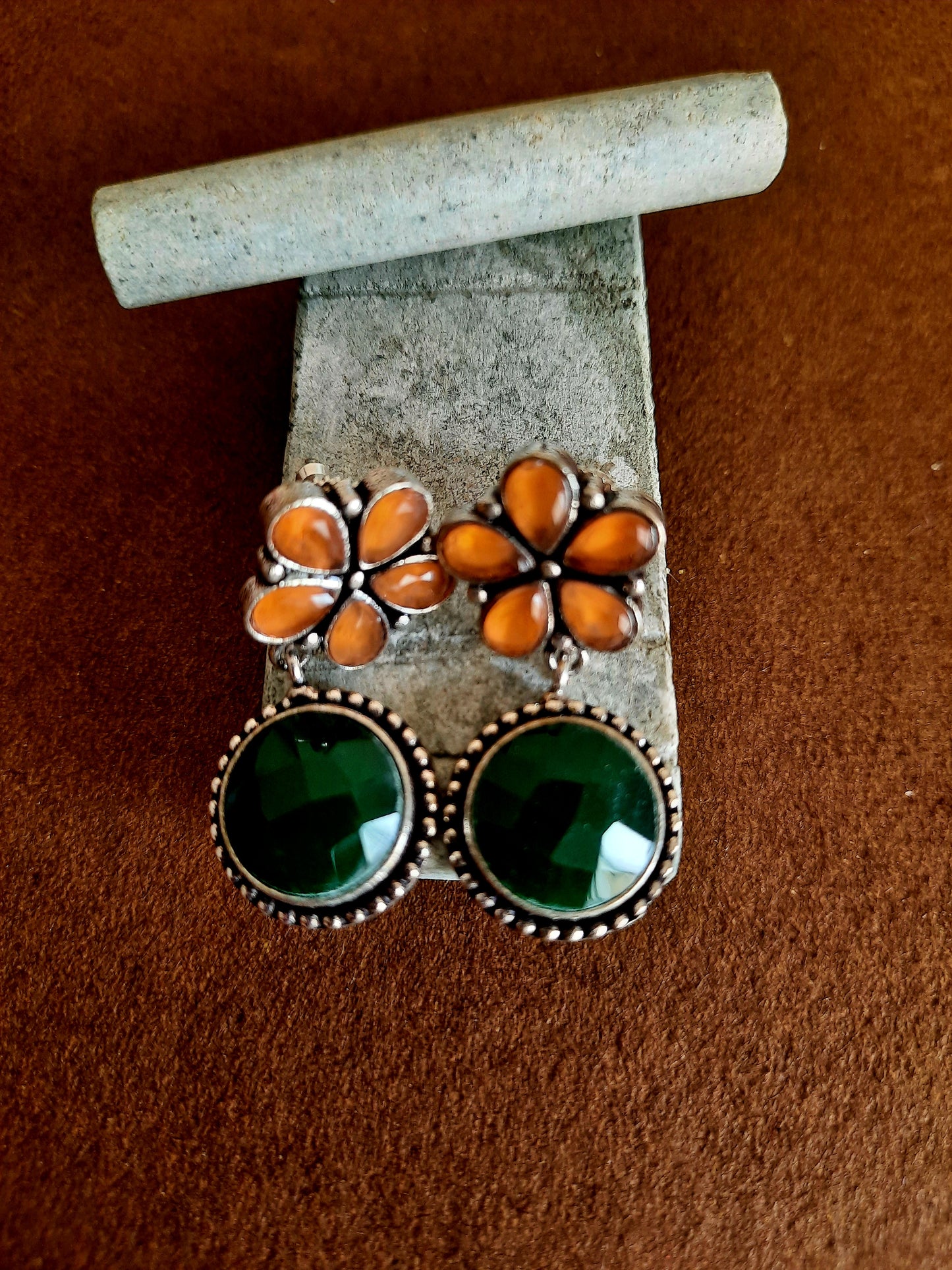 Olivia Orange-n-Green Earrings