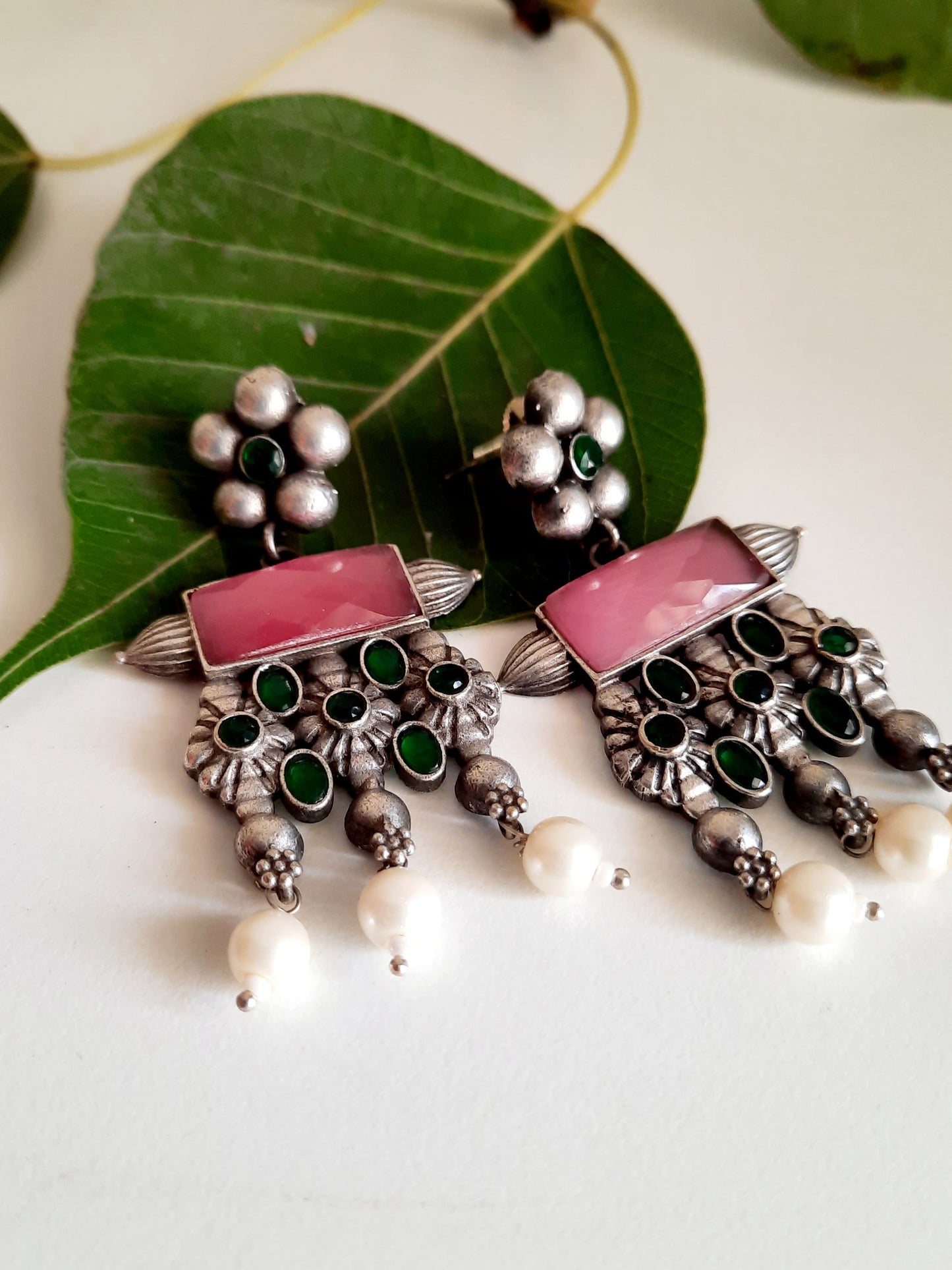 Priti Pink Statement Earrings