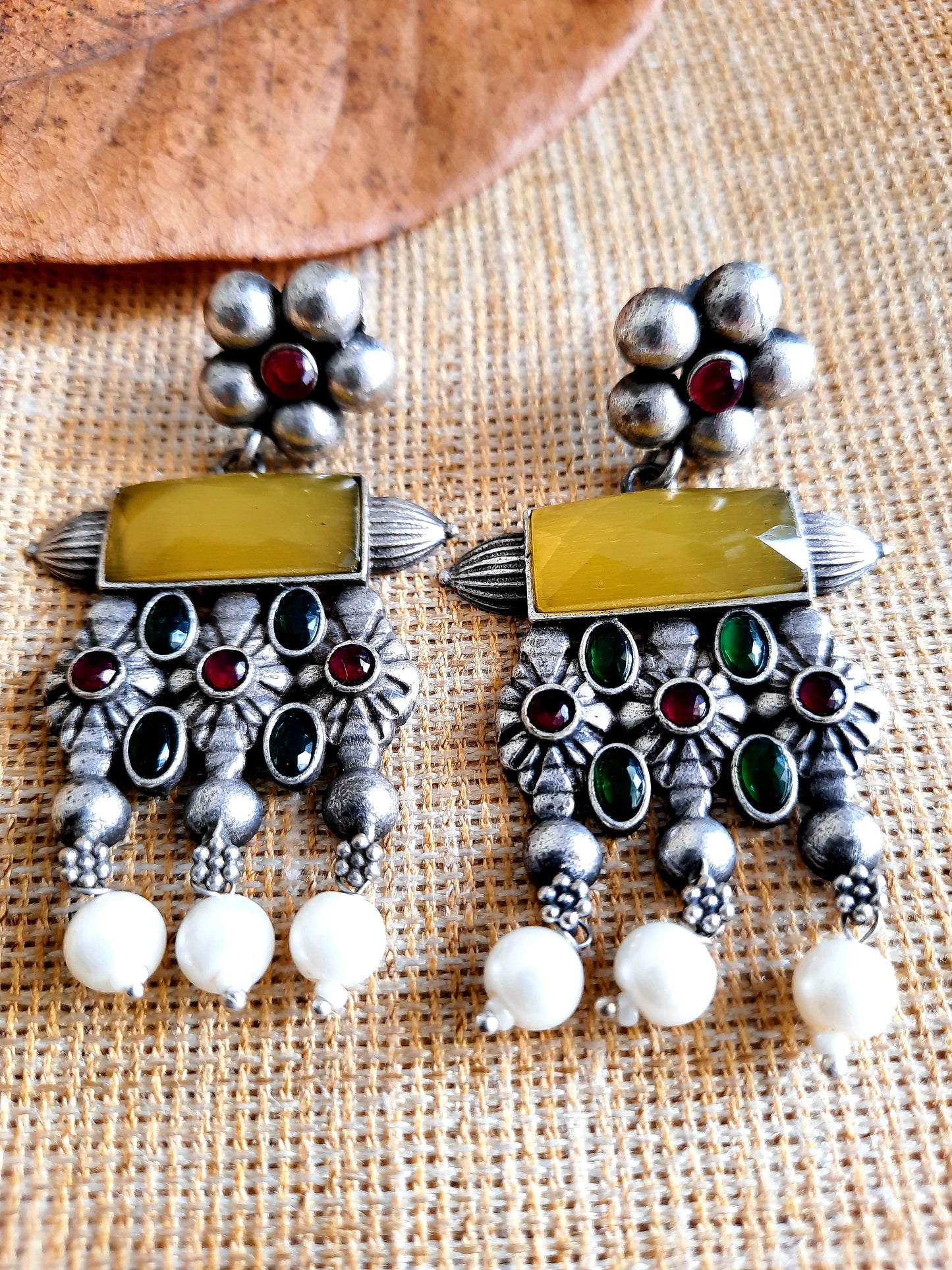 Priti Yellow Statement Earrings