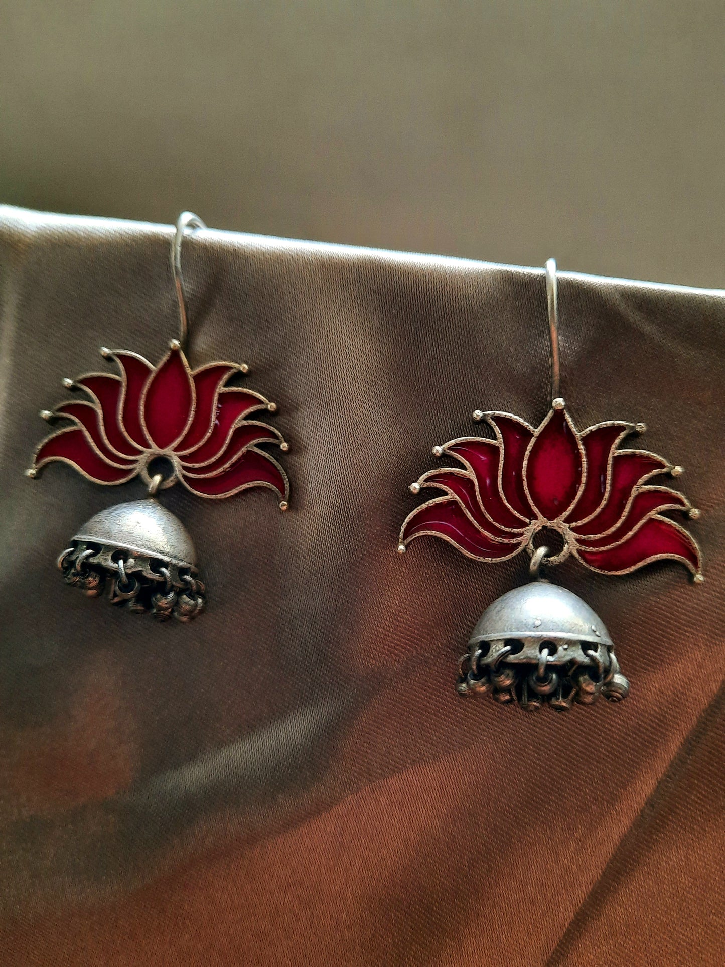 Aarna Pink Lotus Jhumka