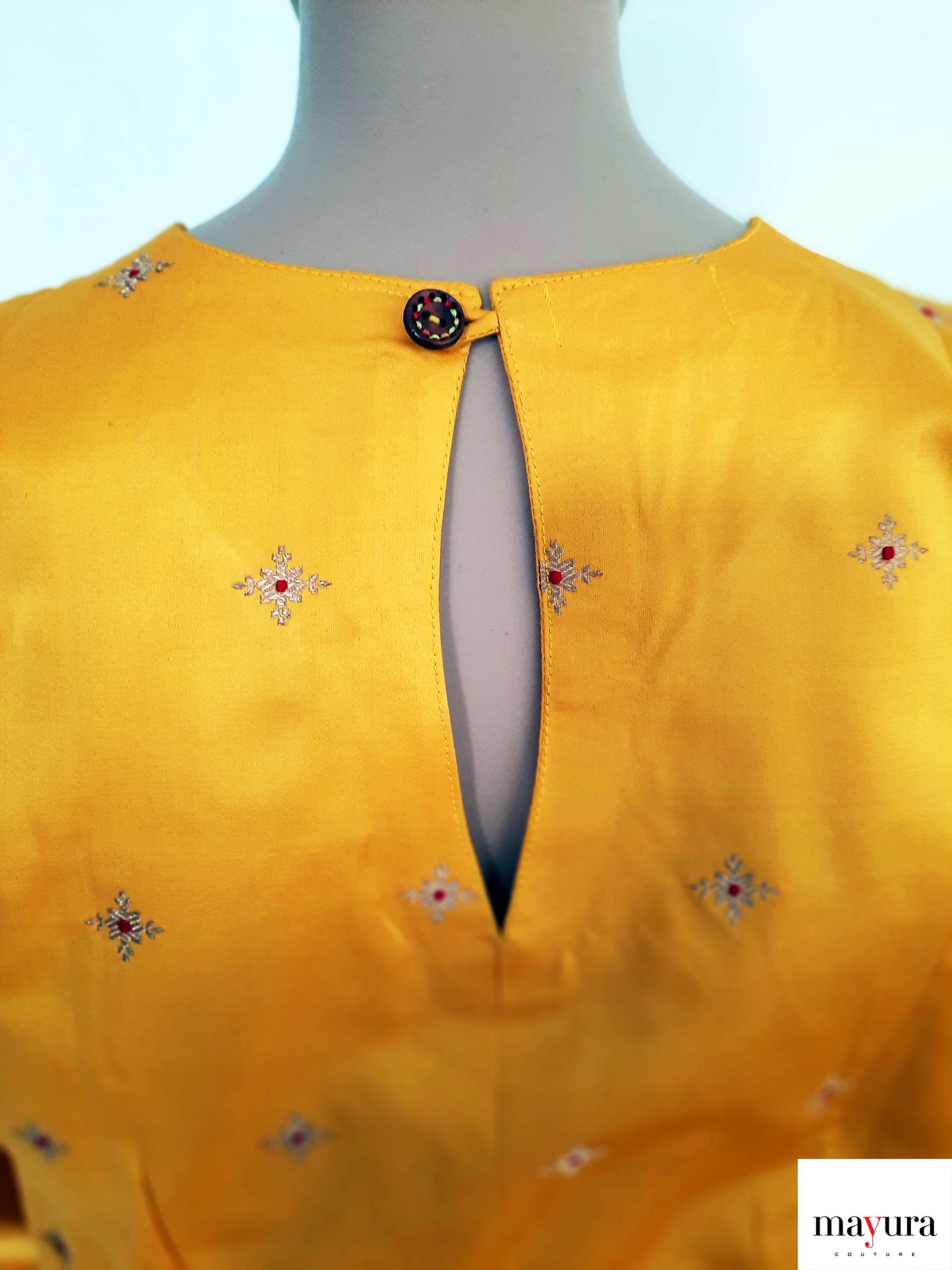 Mango Embroidered Silk Top