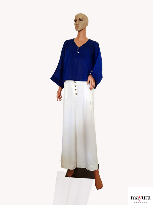 Sapphire Blue Top with Baggy Sleeves