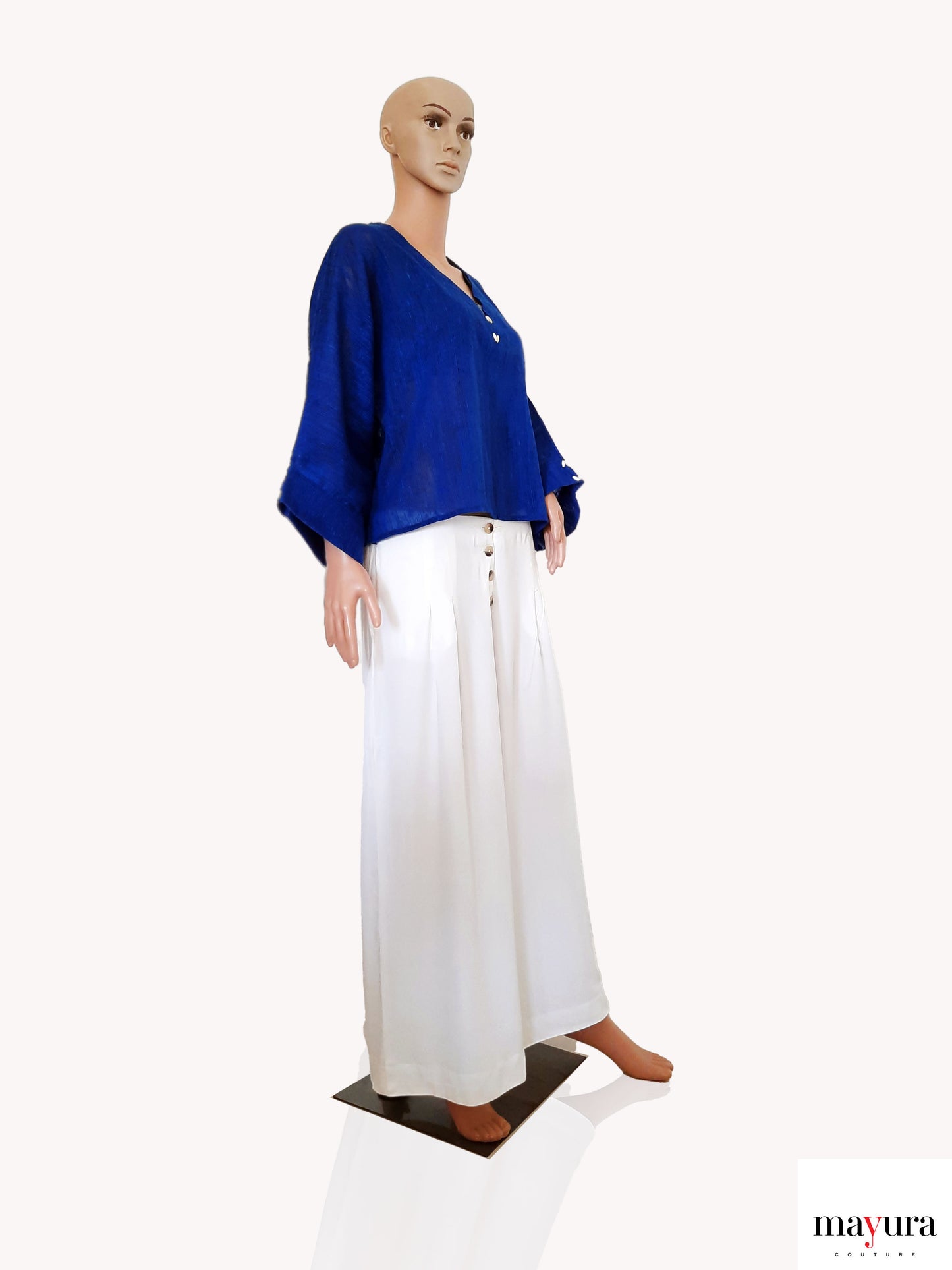 Sapphire Blue Top with Baggy Sleeves