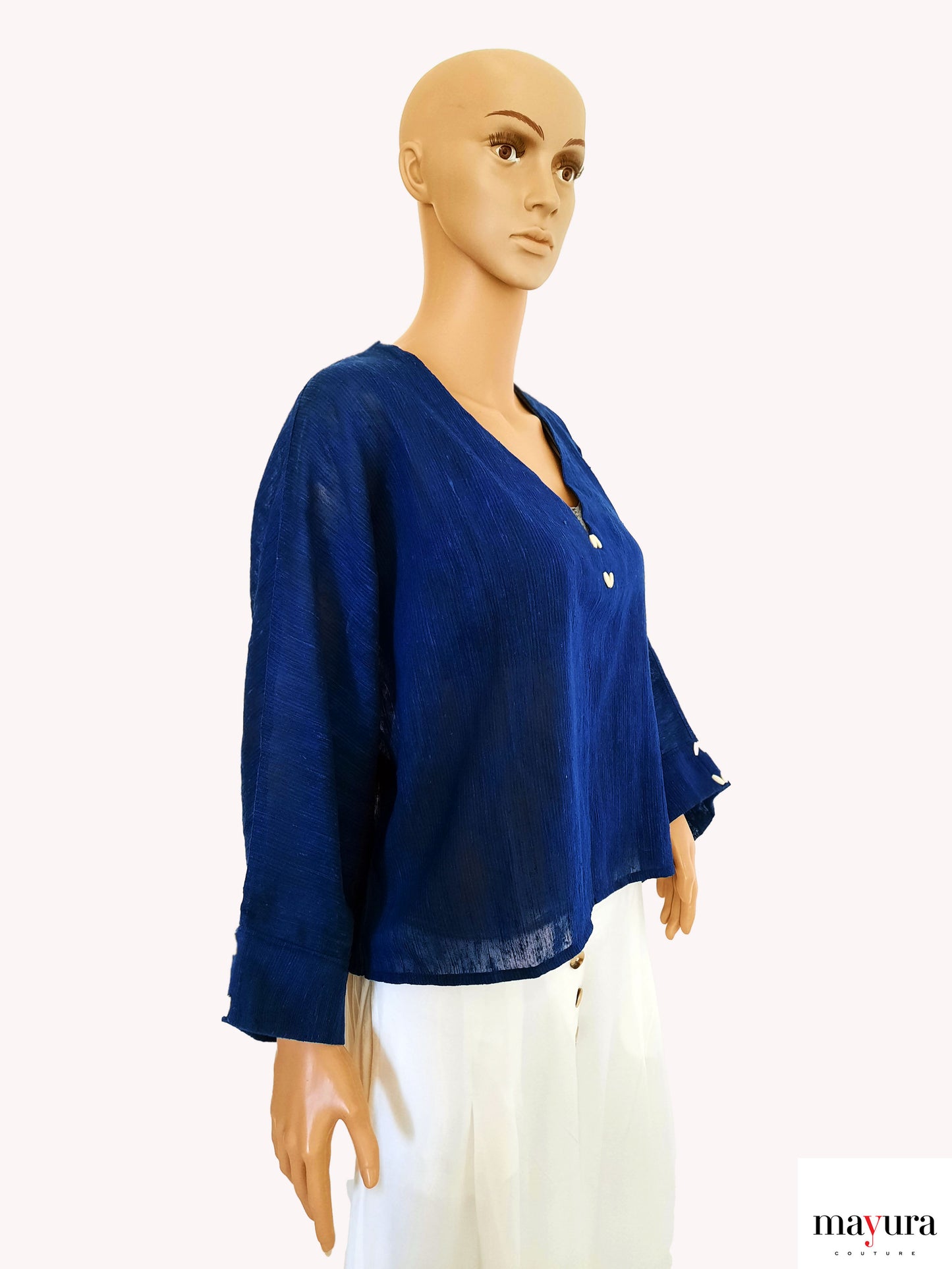 Sapphire Blue Top with Baggy Sleeves