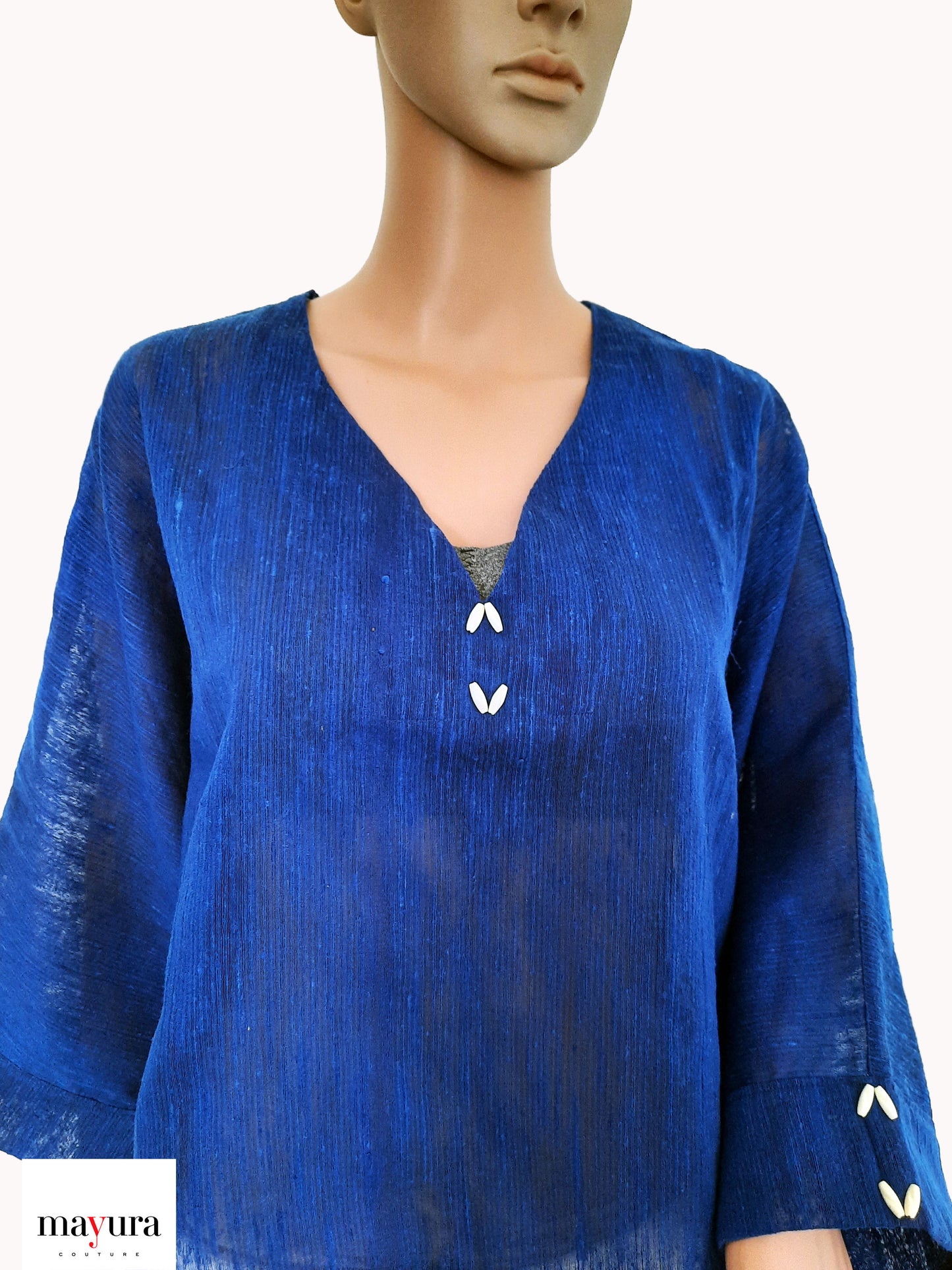 Sapphire Blue Top with Baggy Sleeves