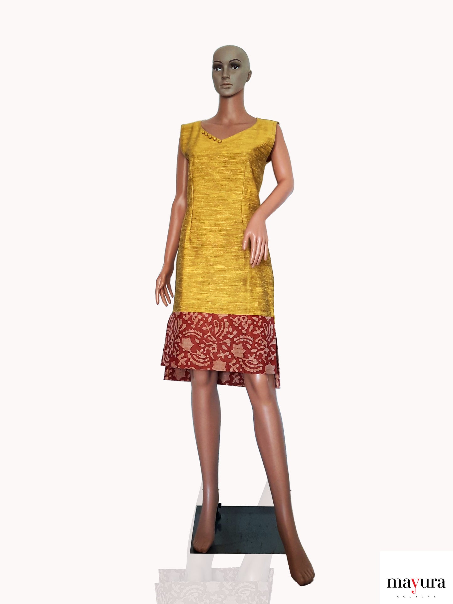 Heritage Fusion Dress in Yellow and honey.