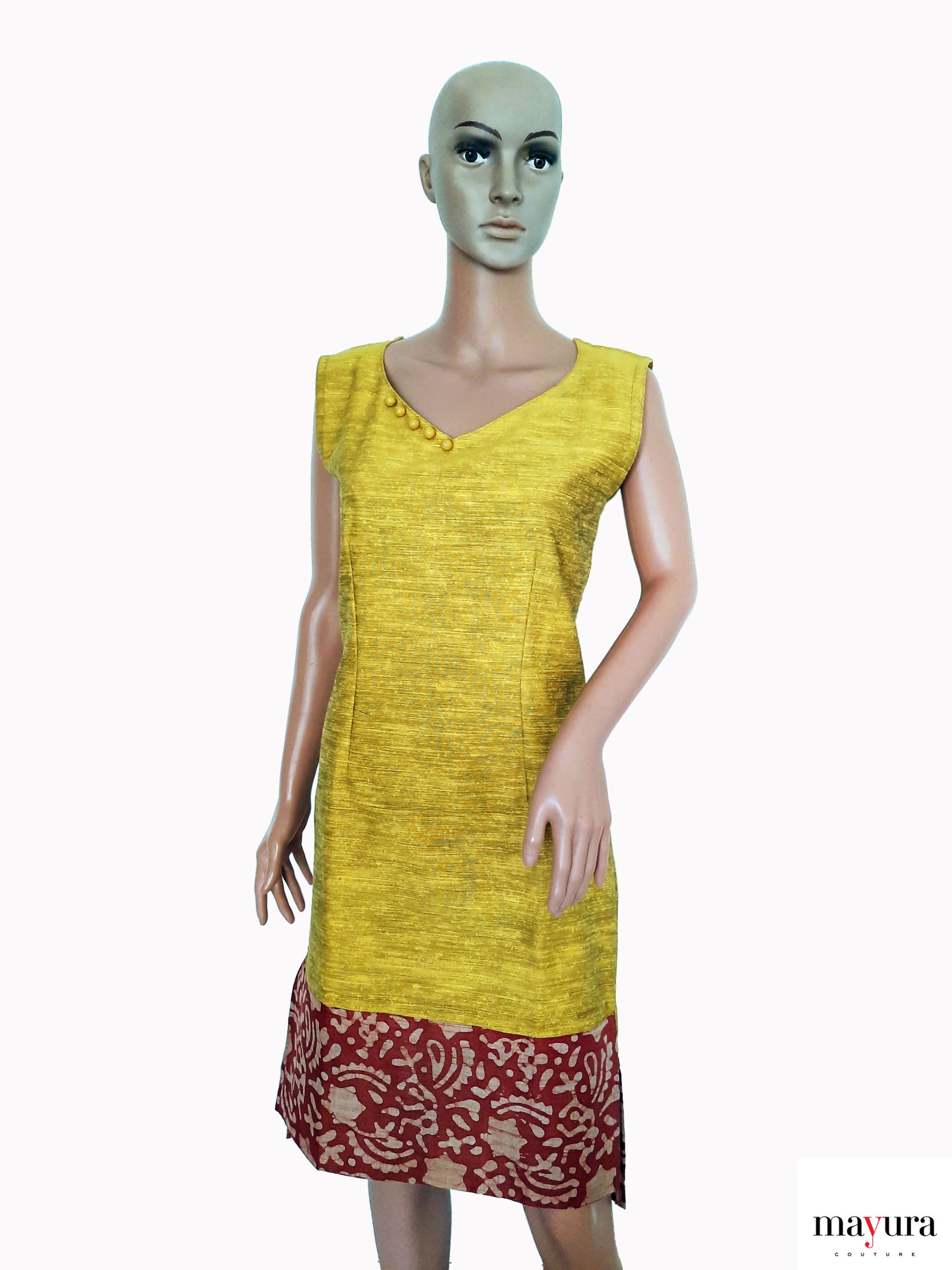 Heritage Fusion Dress in Yellow and honey.