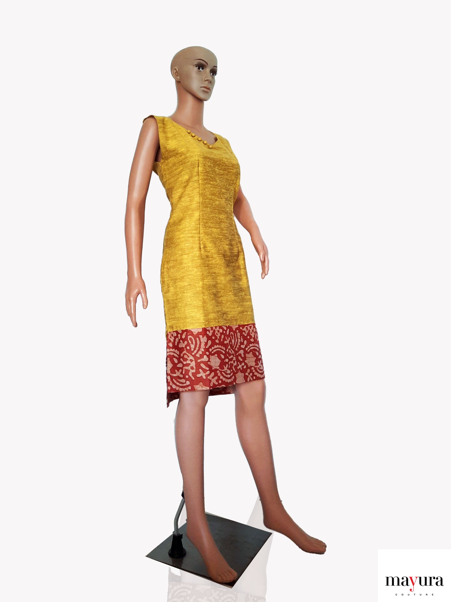 Heritage Fusion Dress in Yellow and honey.