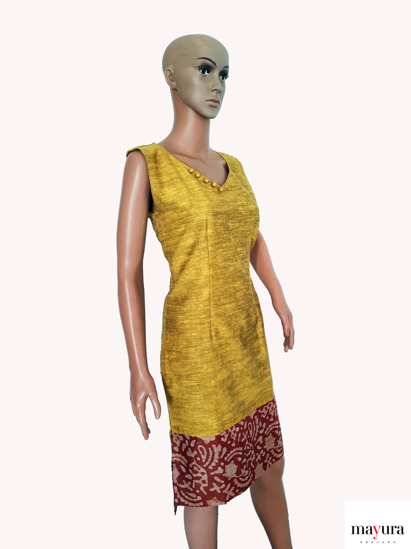 Heritage Fusion Dress in Yellow and honey.