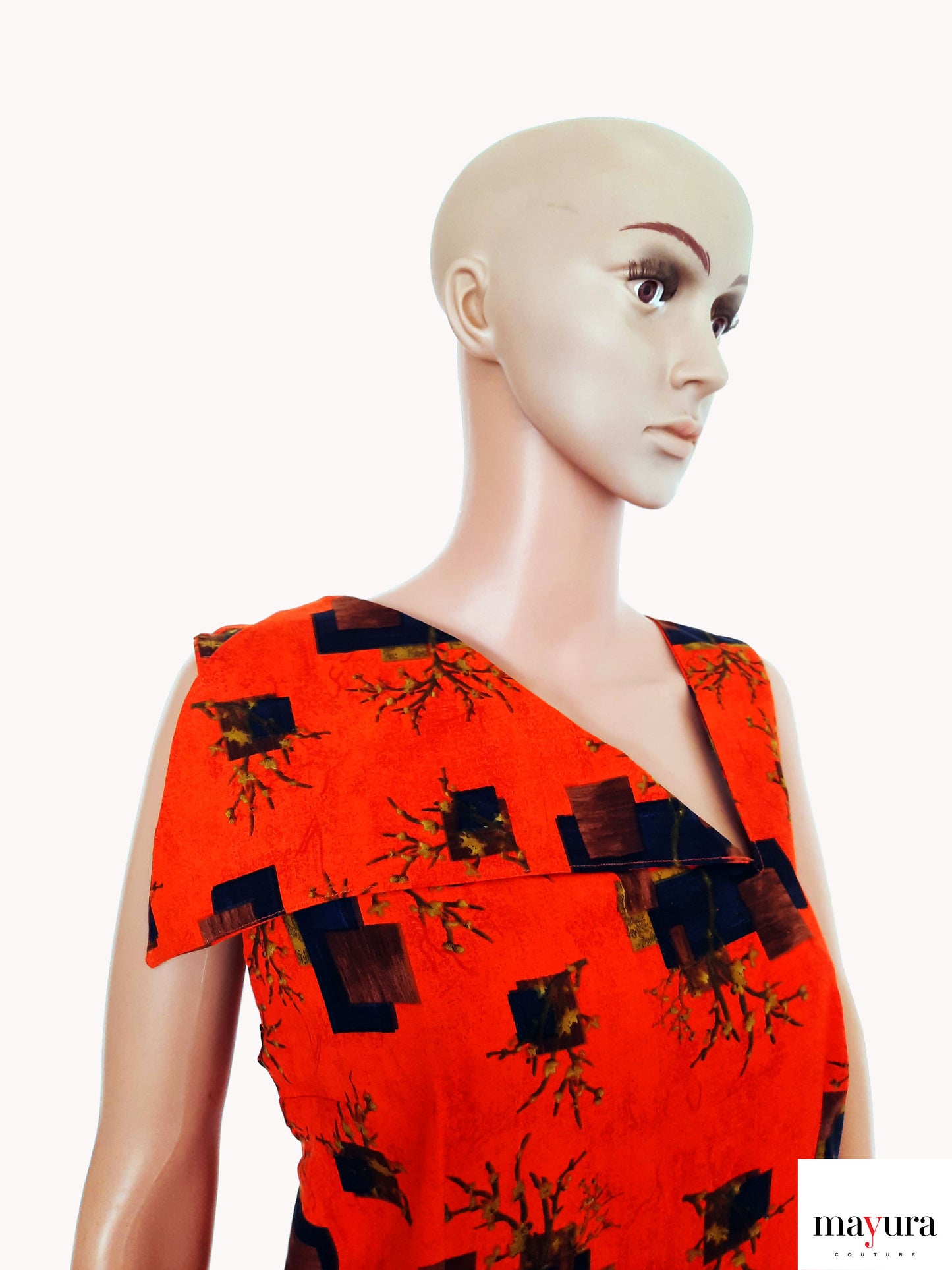 Bold and Vibrant Orange Sleeveless Dress