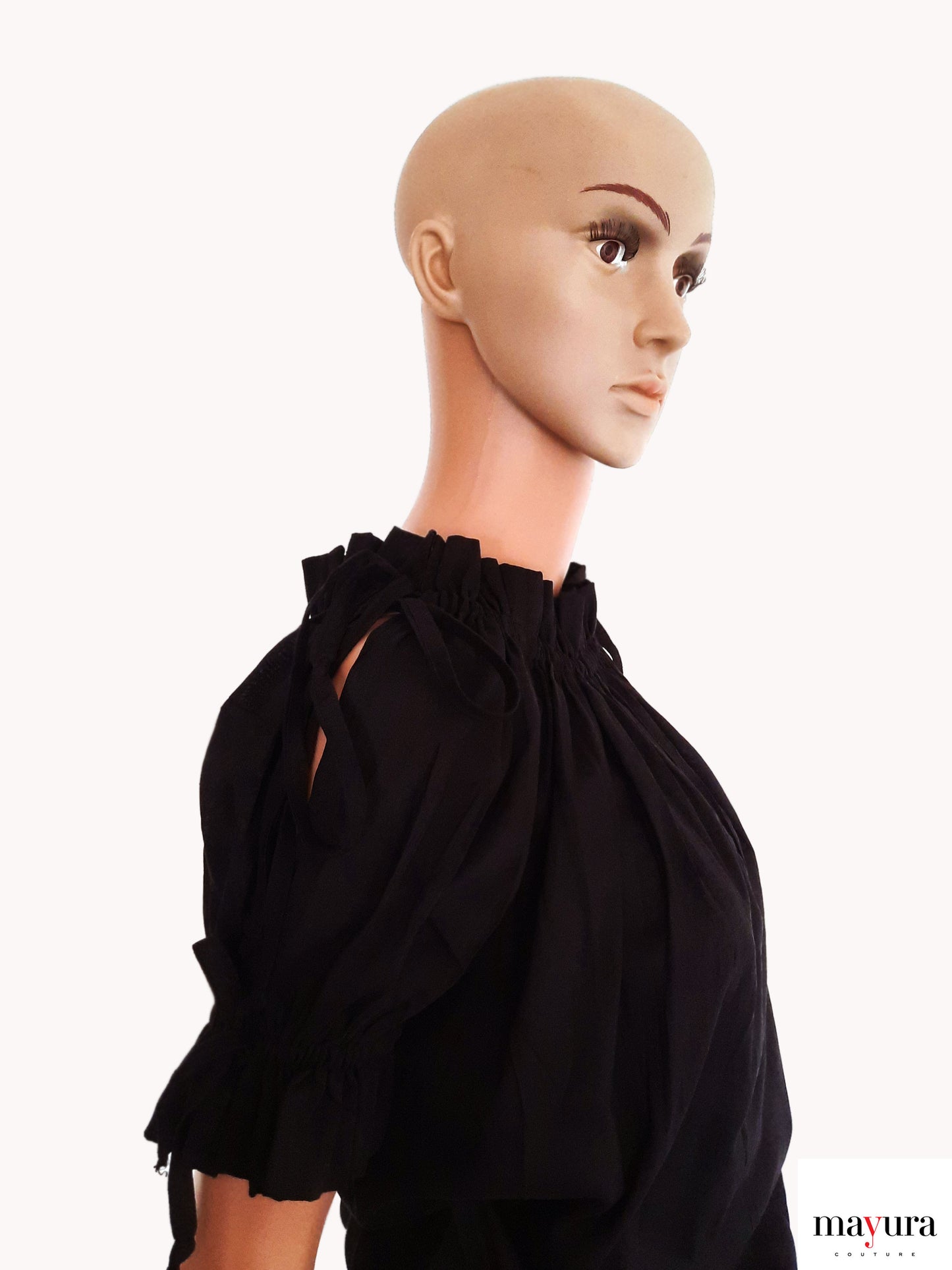 Black Off-Shoulder Ruffle Top