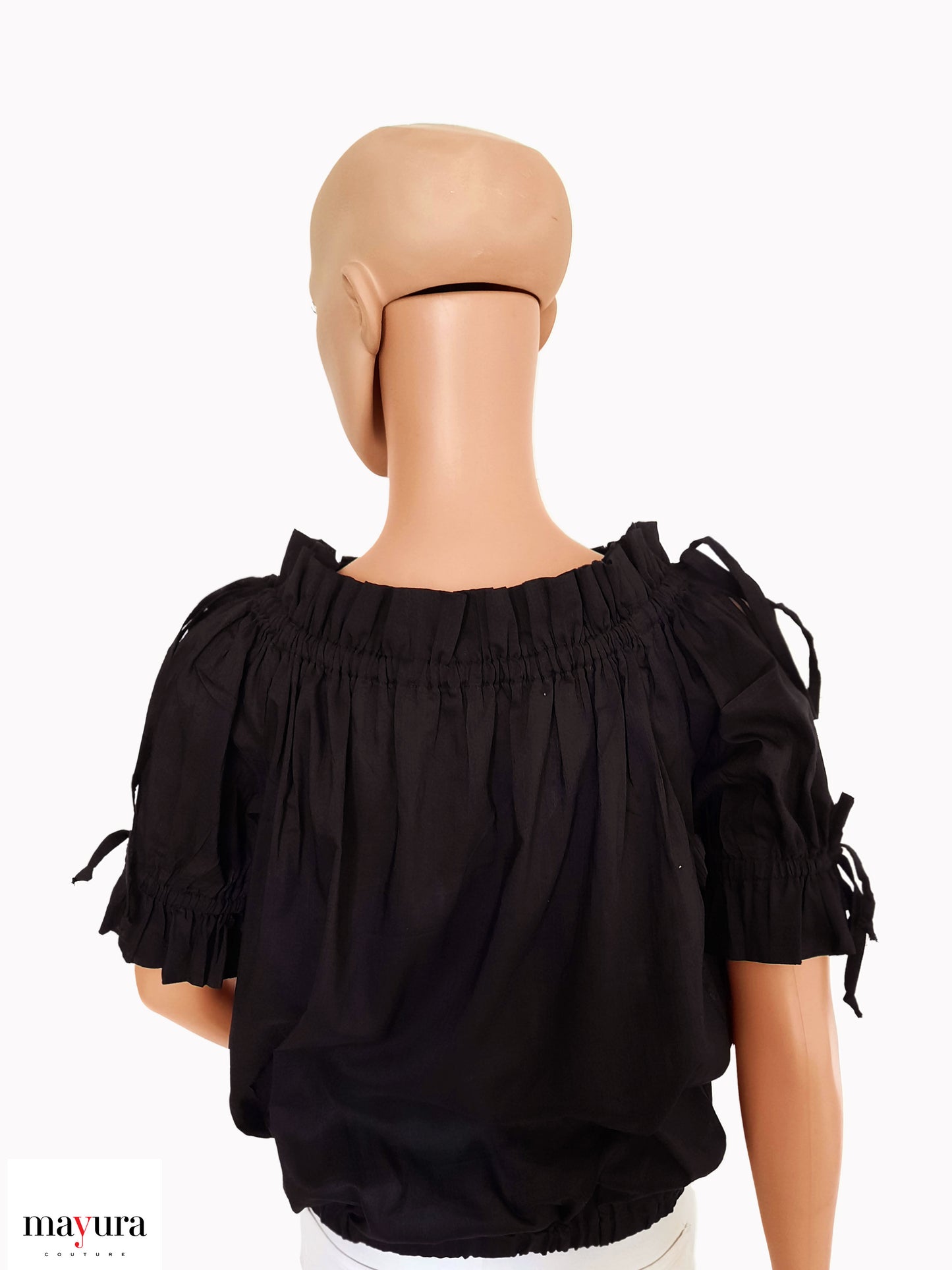 Black Off-Shoulder Ruffle Top