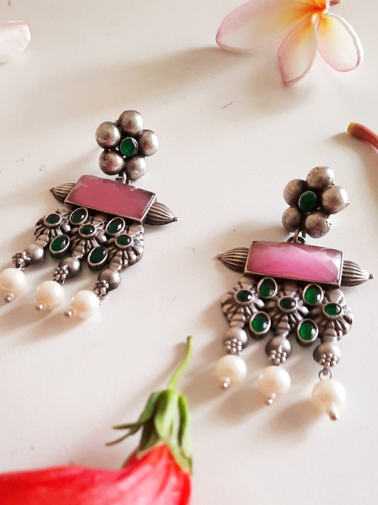 Priti Pink Statement Earrings