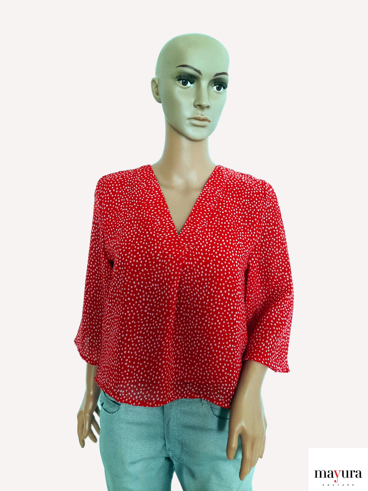 Red Polka-Dot Crop Top