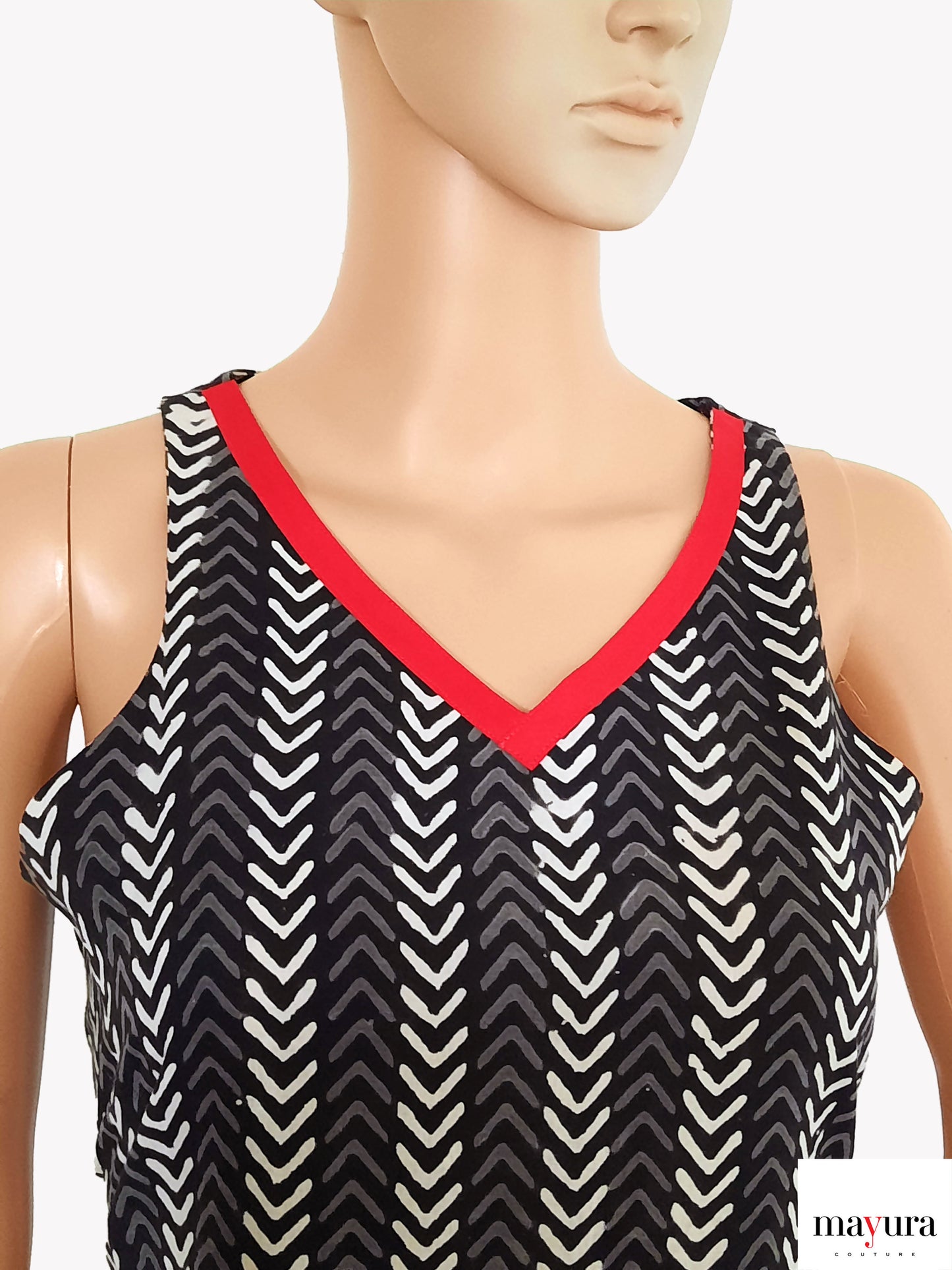 Chevron-Pattern Sleeveless Top