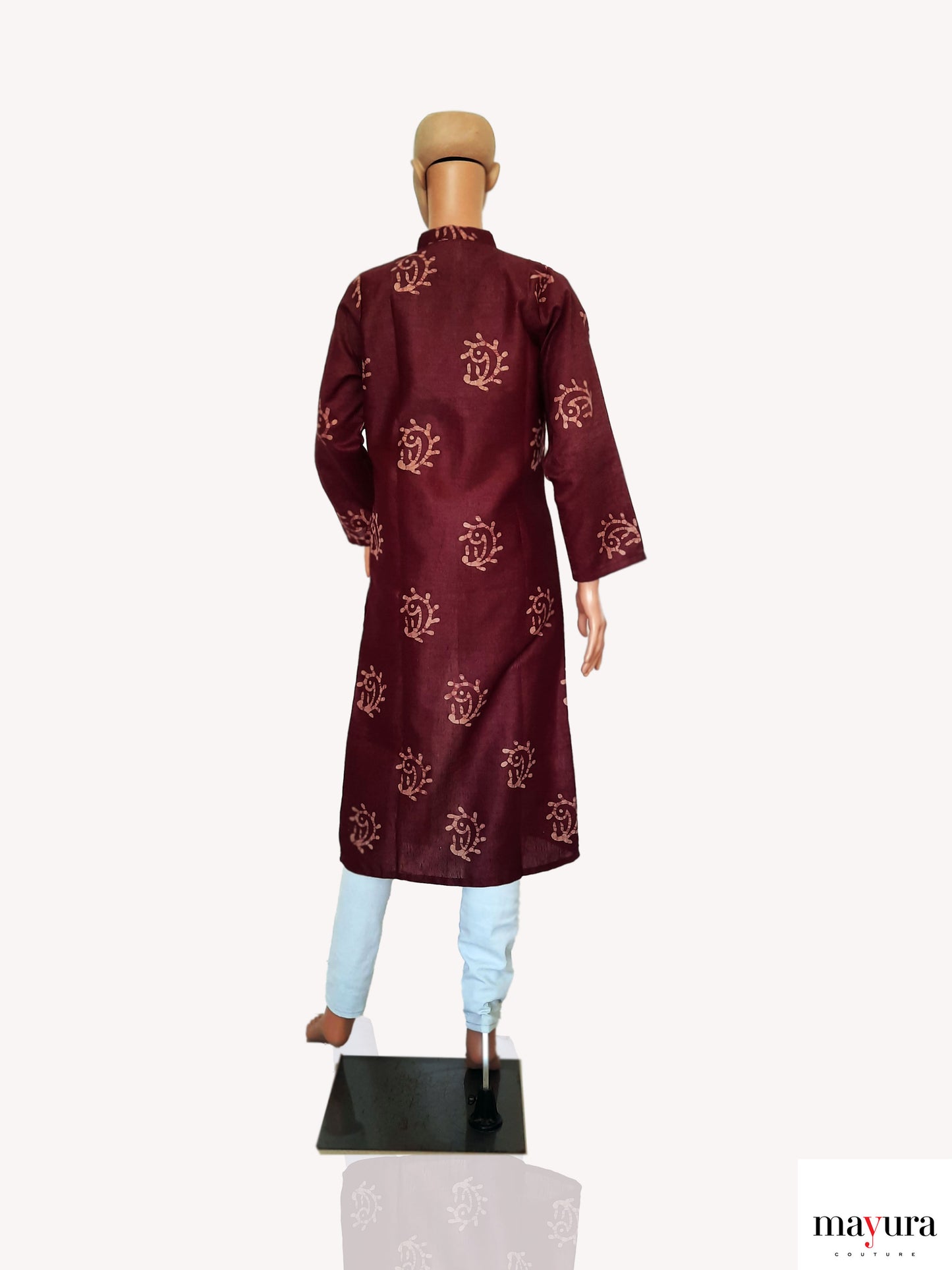 Dark Wine Handloom Cotton Open Coat