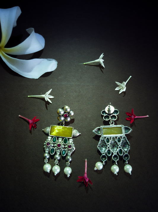 Priti Yellow Statement Earrings